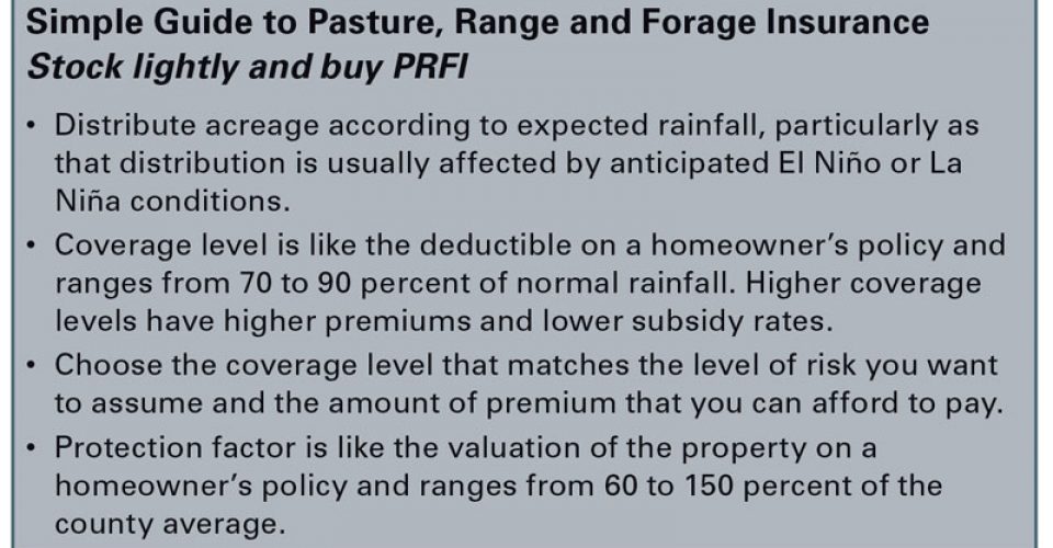 Pasture, Range and Forage Insurance for Good Range Management